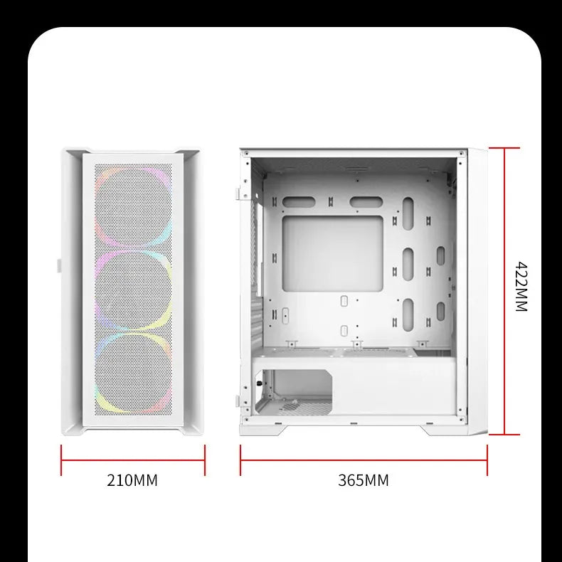 Aurora ATX/M-ATX/ITX Gaming PC Desktop Computer Case Black with Side Tempered Glass Panels with 6 Fan Support Aurora ATX/M-ATX/ITX Gaming PC Desktop Computer Case Black with Side Tempered Glass Panels with 6 Fan Support